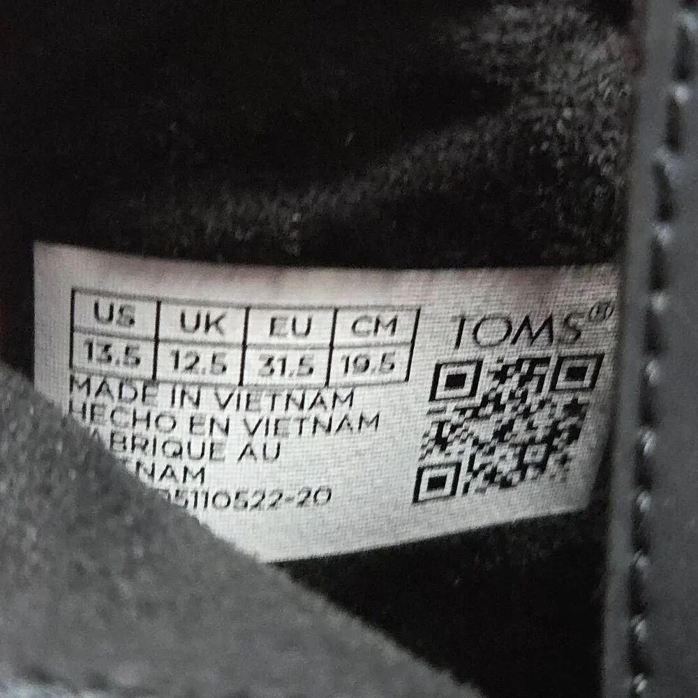 Toms Black Boots 13.5